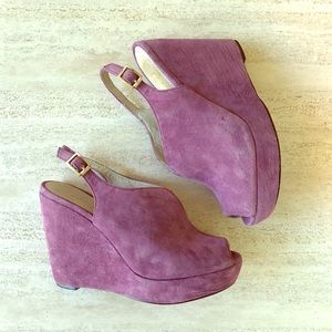 Envy Amethyst Foxy Suede Platform Wedges